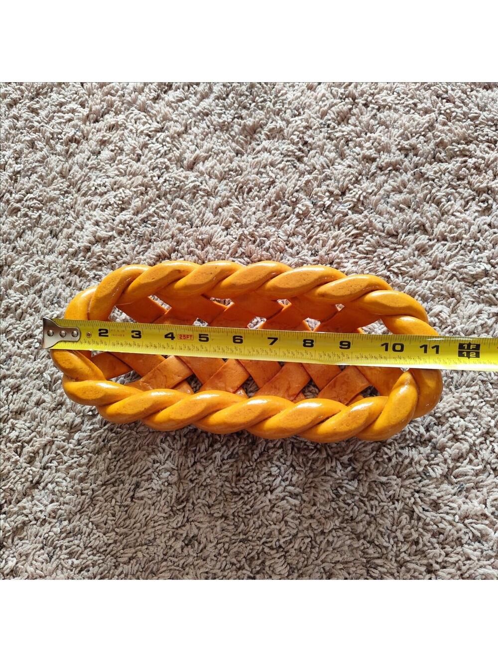 VTG Handmade Woven Braided Real Bread Dough Bread Basket Farmhouse Decor - Picture 10 of 10